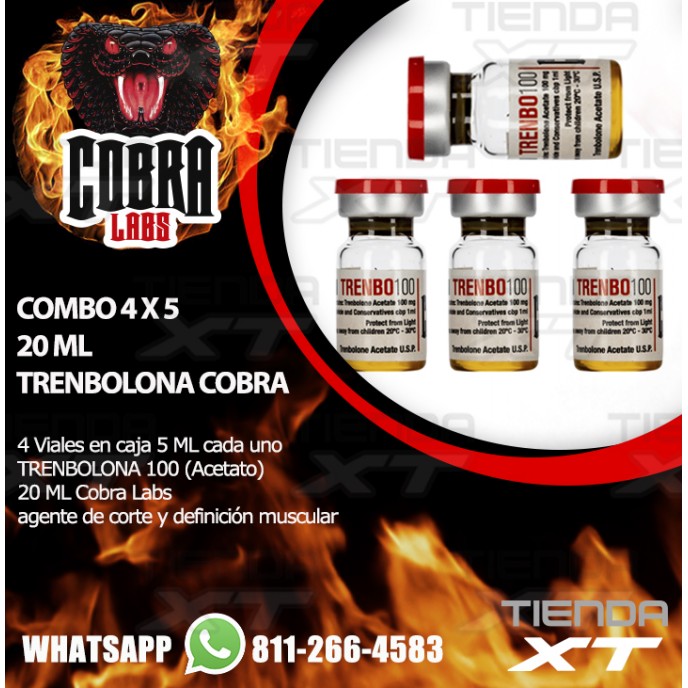 Combo Trenbo -100 Cobra 20 ML (4 viales de 5 ML)